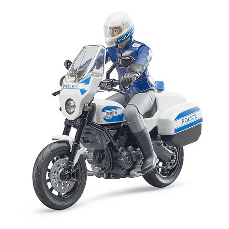 BRUDER 62731 BWORLD Policejní motorka Ducati Scrambler s figurkou