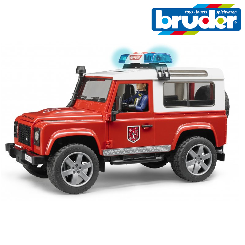 BRUDER 2596 Land Rover hasiči s figurkou hasiče