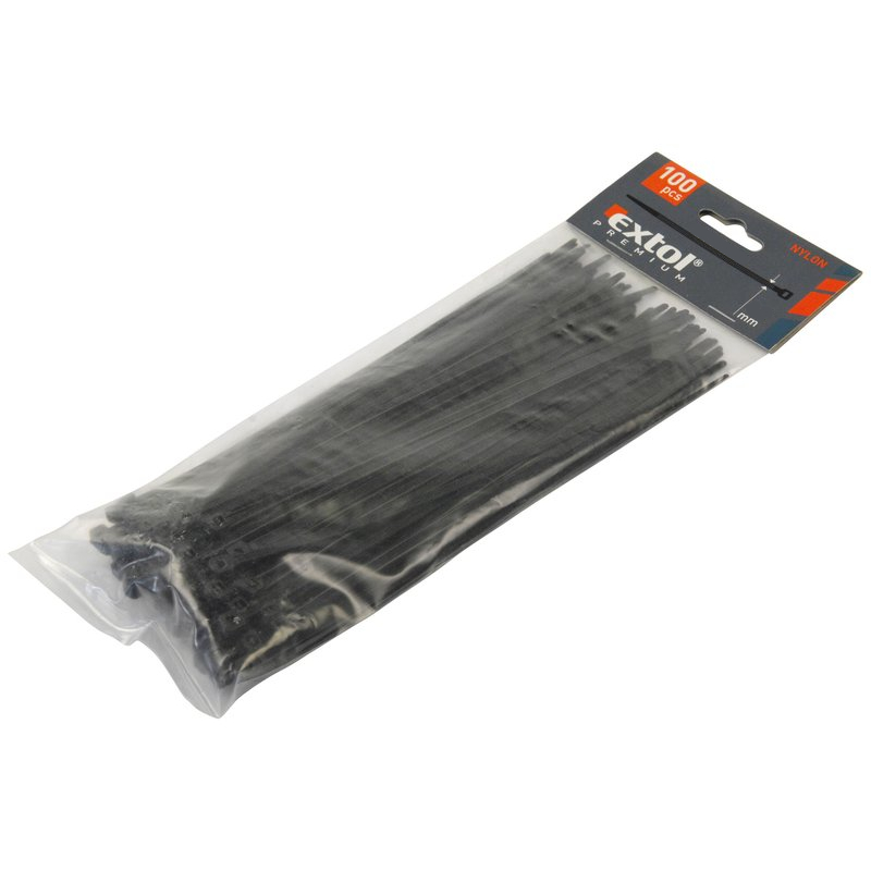 EXTOL Premium stahovací pásky 4,8x250mm černé 8856160