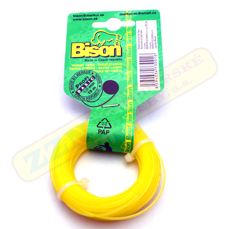 Řezná struna BISON 2,0x15m BASIC hobby žlutá
